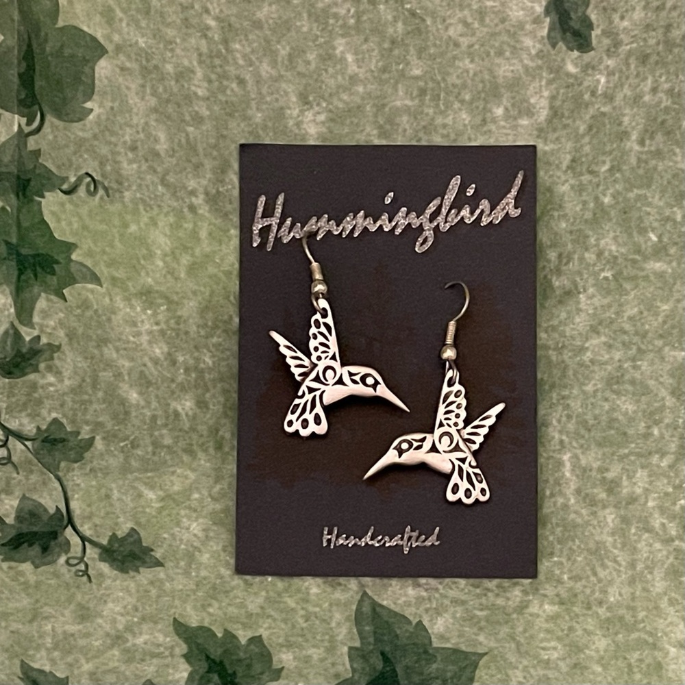 Handcrafted Hummingbird Earrings NWT